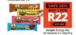 Checkers Jungle Energy Bar offer