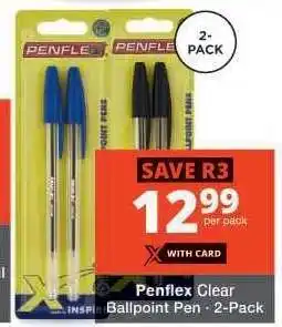 Checkers Penflex Clear Ballpoint Pen - 2-Pack offer