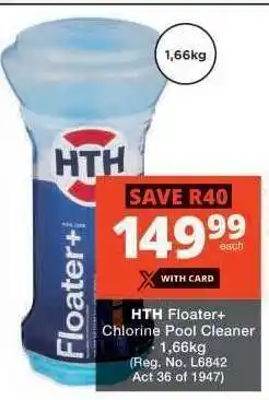 Checkers HTH Floater+ Chlorine Pool Cleaner offer