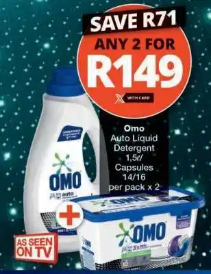 Checkers Omo Auto Liquid Detergent offer