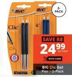 Checkers BIC Clic Ball Pen 2-Pack offer