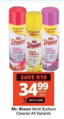 Checkers Mr. Sheen Multi Surface Cleaner All Variants offer