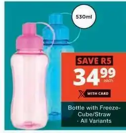 Checkers Bottle with Freeze-Cube/Straw offer