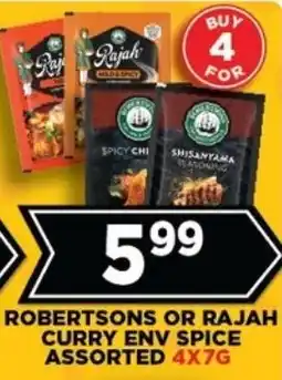 Goal Supermarket Robertsons or rajah curry env spice assorted offer