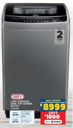 Russells Defy stainless steel top loader offer
