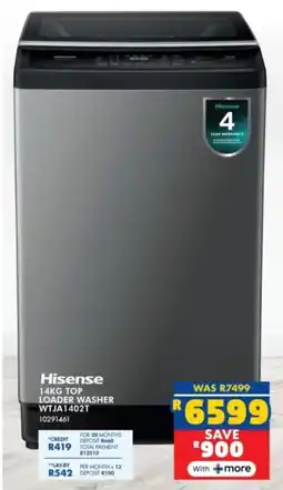 Russells Hisense top loader washer offer