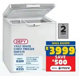 Russells Defy white chest freezer offer