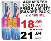 Aquafresh Toothpaste Fresh & Minty 2 x 100ml