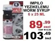 Arrow Cash And Carry Impilo Yezikelemu Worm Syrup 6 x 25ml offer