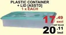 Arrow Cash And Carry Plastic Container + LID 1 x Each offer