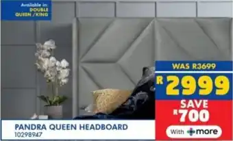 Russells Pandra queen headboard offer