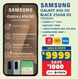 Russells SAMSUNG Galaxy A56 5G Black 256GB DSA offer