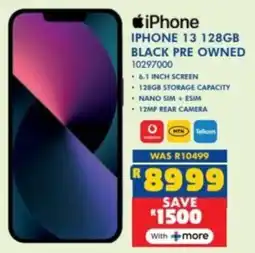 Russells iPhone 13 128GB Black Pre-owned offer