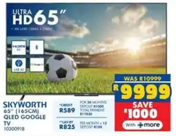 Russells SKYWORTH 65" 165cm QLED Google TV offer