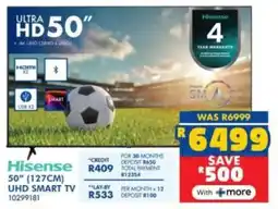 Russells Hisense 50" 127cm UHD Smart TV offer