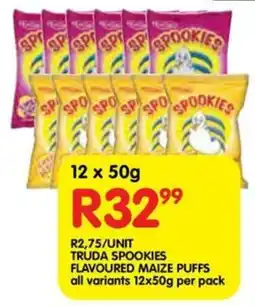 Shoprite Liquor Truda spookies flavoured maize puffs all variants offer