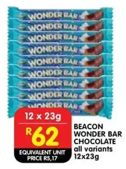 Shoprite Liquor Beacon wonder bar chocolate all variants offer
