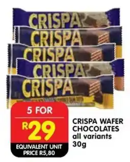 Shoprite Liquor Crispa wafer chocolates all variants offer