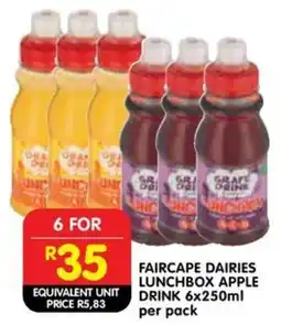 Shoprite Liquor Faircape dairies lunchbox apple drink offer