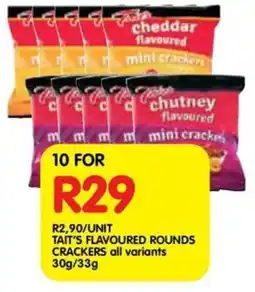 Shoprite Liquor Tait's flavoured rounds crackers all variants offer