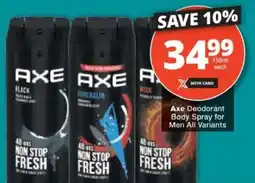 Checkers Axe Deodorant Body Spray for Men All Variants offer
