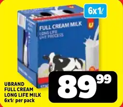 Usave Ubrand full cream long life milk offer