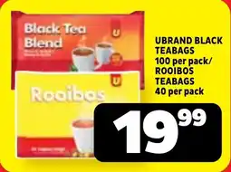 Usave Ubrand black teabags/ Rooibos teabags offer