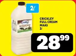 Usave Crickley full cream maas offer