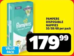 Usave Pampers disposable nappies offer