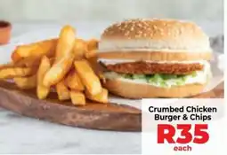 Food Lover's Market Crumbed Chicken Burger & Chips offer
