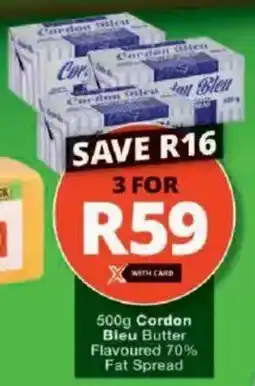 Checkers Cordon Bleu Butter Flavoured 70% Fat Spread offer