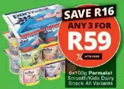Checkers Parmalat Smooth/ Kids Dairy Snack All Variants offer