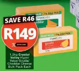Checkers Crystal Valley Hyper Value Gouda/ Cheddar Cheese Bulk Pack offer