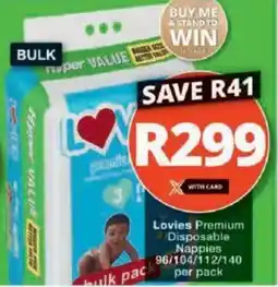 Checkers Lovies Premium Disposable Nappies offer