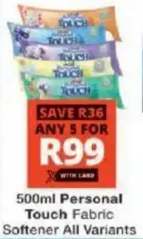 Checkers Personal Touch Fabric Softener All Variants offer