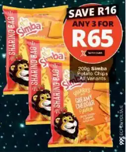 Checkers Simba Potato Chips All Variants offer