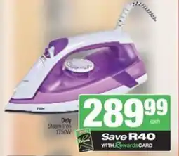 SuperSpar Dely Steam Iron 1750W offer