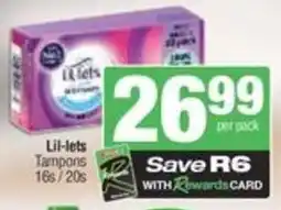 SuperSpar Lil-lets Tampons offer