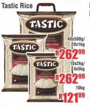 Devland Cash And Carry Tastic Rice 40x500g / 20x1kg offer