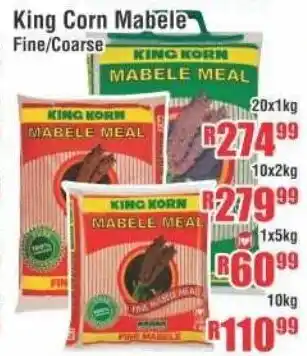 Devland Cash And Carry King Corn Mabele Fine/Coarse 20x1kg offer