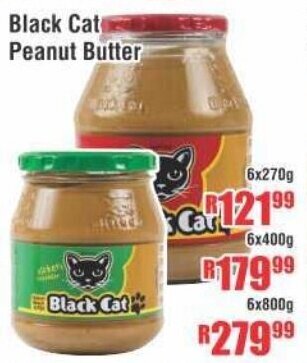Black Cat Peanut Butter 6x270g