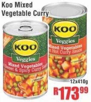 Devland Cash And Carry Koo Mixed Vegetables Curry 12x410g offer