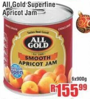 All Gold Superfine Apricot Jam 6x900g