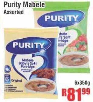 Devland Cash And Carry Purity Mabele Assorted 6x350g offer
