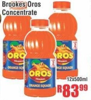 Devland Cash And Carry Brookes Oros Concentrate 12x500ml offer