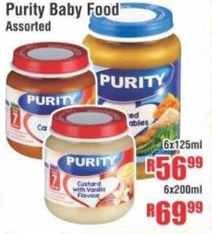 Purity Baby Food Assorted 6x125ml