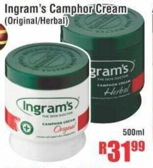Devland Cash And Carry Ingram's Camphor Cream 500ml offer