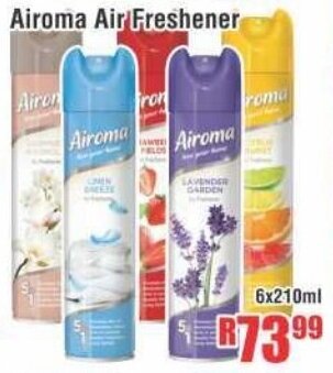 Devland Cash And Carry Airoma Air Freshener 6x210ml offer