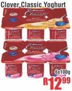 Devland Cash And Carry Clover Classic Yoghurt 6x100g offer