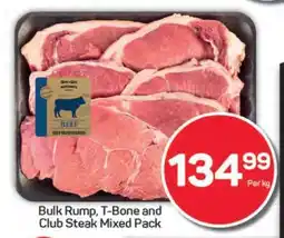 Pick n Pay Hypermarket Bulk Rump, T-Bone and Club Steak Mixed Pack offer